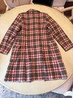 Burberry Girls Nova Check Wool Coat Size 12 Plaid Floral Lined Dress Coat