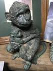 Antique Monkey Mother And Child Cast-iron Figurine Statuette Sculpture Artwork