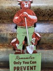 Vintage Smokey Bear Porcelain Sign Old Us Forest Service Prevent Forest Fires