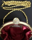Didier Beauchamps Beaded Pearl   Rhinestone Hardcase Clutch W  Chain  Burgundy