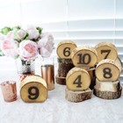 1-10 Wooden Table Number Rustic Party Wedding Decoration Number Block Decor T1u6
