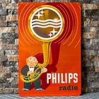Vintage Philips Radio Advertising  Hevay Metal Sign Xxl 24 x16   60x40 Cm 
