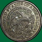 1829 Capped Bust Half Dime Almost Uncirculated Au Coin  Lm-16  r2   33518