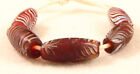 5 Old Venetian Glass Red Feather Lampwork Trade Beads B