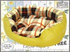 Pet Dog Cat Puppy Removable Cushion Cozy Soft Pink Chequer Nest Bed Washable