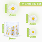 50 Pcs Flatback Daisy Flowers Charms  3 Sizes  White And Yellow