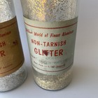 2 Vintage Aluminum Glitter Non-tarnish  Silver gold In Large Glass Shaker Bottle