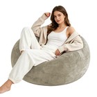 4ft Bean Bag Chair With Memory Foam Filling And Soft Flannel Cover  Round Sofa