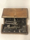 Antique 1800   s Singer Sewing Machine Oak Wood Folding Puzzle Box W attachments