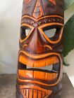 Hawaii Hand Made Carved Wooden 12  Tiki Painted Mask Wall Decor Hanging Man Cave