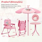 Kids Picnic Table   Chair Set With 2 Folding Chairs   Height Adjustable Umbrella