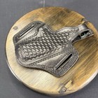 Tex Shoemaker 16pc Pancake Holster Black Basket Weave For S w 39  59 Broken Snap