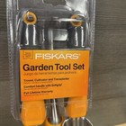 Fiskars 3 Piece Ergo Garden Tool Set - Trowel  Transplanter  And Cultivator New