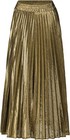Women s Premium Metallic Shiny Shimmer Accordion Pleated Long Maxi Skirt