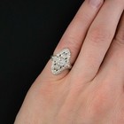 Elegant 925 Sterling Silver White Topaz Charm Wedding Engagement Ring Size 7