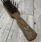 Vintage Goody Vented Hair Brush Styling Small Travel Purse Plastic Faux Wood Usa