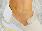 Solid 10k Yellow Gold 2 5mm Figaro Chain Anklet Bracelet  10  -  Bc120