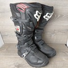 Fox Racing Comp 5 Motocross Boots Mens 9 Black Knee High Mx Tech Buckle Safety