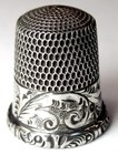 Antique Simons Bros  Sterling Silver Thimble  Chaced    flowing Ferns     C1890s
