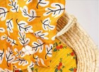 Baby Blanket All Season Muslin Swaddle Color  Gold Flower Pattern