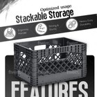 New Juggernaut Storage 24qt Plastic Heavy-duty Milk Crate  Black