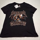 San Francisco Giants Metallica Women   s Black T-shirt Baseball Mlb Nwt Xl