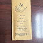 Starrett 418 12in Adjustable Hook Rule No  4 Graduation Metal