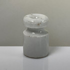 Antique Vintage Small Off White Ceramic Electrical Telegraph Insulator