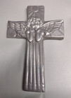 Vintage Metal Cross With Cherub Wall Hanging  b 