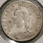 British Silver Half Crown - 1891 - Queen Victoria