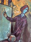Chagall Hand-signed Original Lithograph  The Artist And His Model