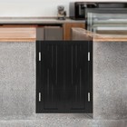 Entrance Partition Doors Solid Wood Double-door Leaf Partition Door Black