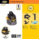 Stinger 2 5 Gallon 1 75 Peak Hp Wet Dry Vac W  Filter Bag  Hose   Attachments