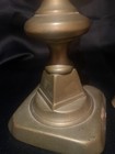 Pair Early Antique  19th Century Brass Push Up Candlesticks With Great Patina