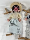 Vintage Mexican Marionette Puppets Doll Folk Art Paper Mache Face Girl Clown -2