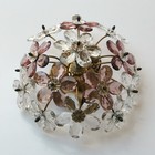 Vintage Flush Mount Glass Prisms Flowers Bagues Style Ceiling Fixture 2 Lights