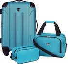 Expandable Teal Hardside Spinner Luggage Set - 3-piece Flexibility For Travel