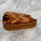 Pine Tree All Natural Exotic Woods Puzzle Box With Hidden Compartment