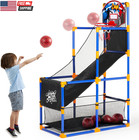 Arcade Basketball Game Set With 4 Balls And Hoop For Kids 3  Years Old Indoor Ou
