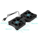 Laptop Cooling Pad Dual Usb Fan Foldable Slim Cooler Stand Quiet Portable Pc