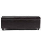 Avalon 48 In  Wide Contemporary Rectangle Storage Ottoman Bench In Tanners Brown