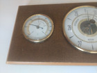 Vtg Wood Wall Barometer Glass Brass Temperature Humidity Weather Selsi Germany