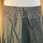 Sita Murt European Designer Olive Cotton Lace A-line Skirt   Eu 42 Us 10