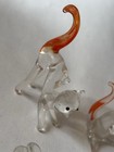 5 Vintage Figures Blown Glass Elephant Mouse Cat Giraffe Fire Hydrant 1960 s