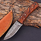 Custom Made Damascus Hunting Skinner Knife Hand Forged Damascus Steel Wood 2900