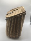 Vtg Antique Best Made Wicker   Leather Fishing Creel Basket Fly Fishing Trout