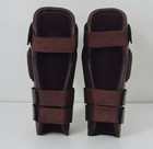 Genuine Leather Polo Riding Knee Guards 3 Straps Padded Horse Rider Protection