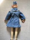 Antique Wwii Patriotic  military Composition Woman Doll Freundlich  waves  tlc