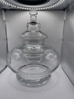 Vintage Glass Apothecary Jar Circus Top Lid Clear Glass Candy Pharmacy Display