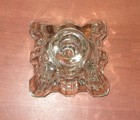 Vintage Pyramid Shaped Clear Glass Ink Well Fountain Pen Holder 2 